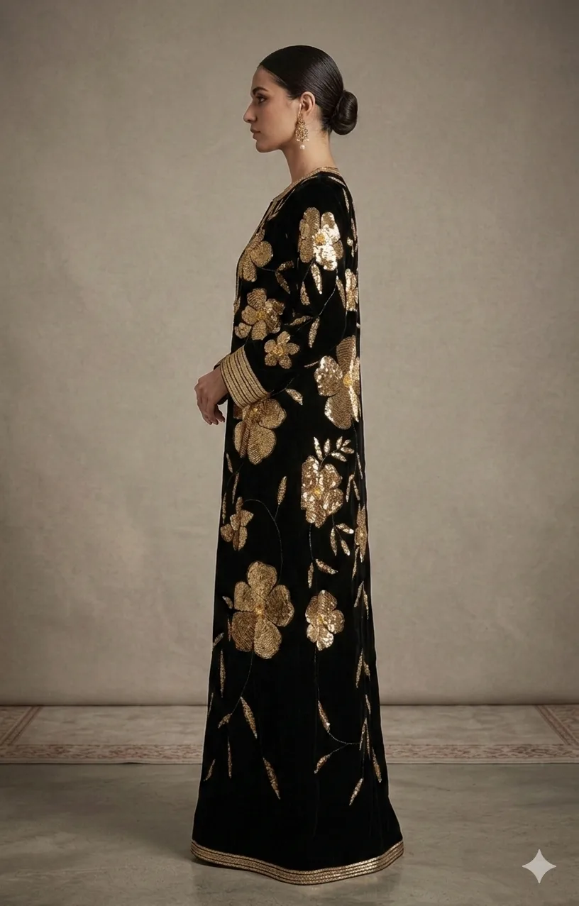 Sequins And Gems Velvet Outfit
