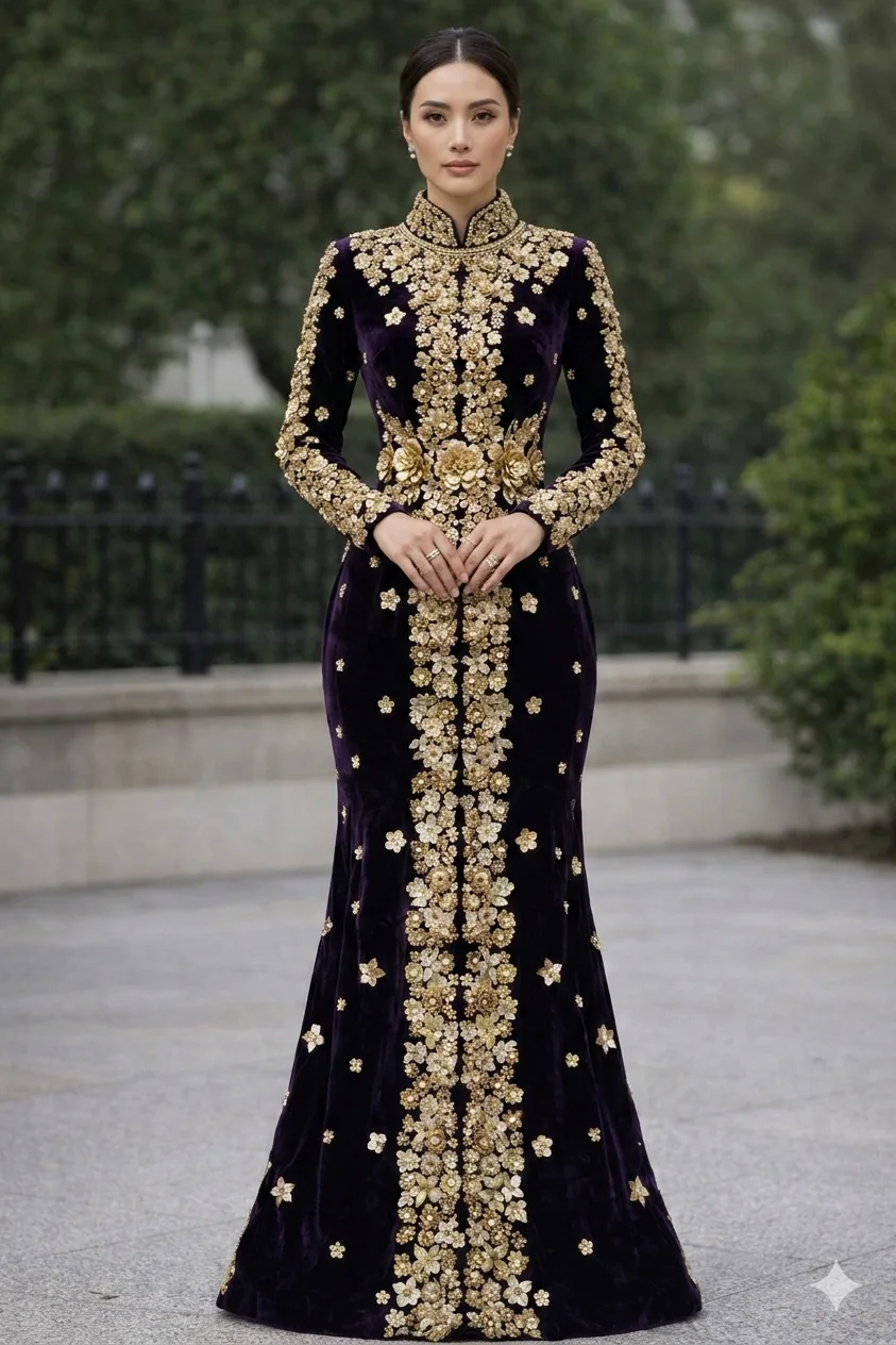 Valentino Inspired Front Open Kaftan