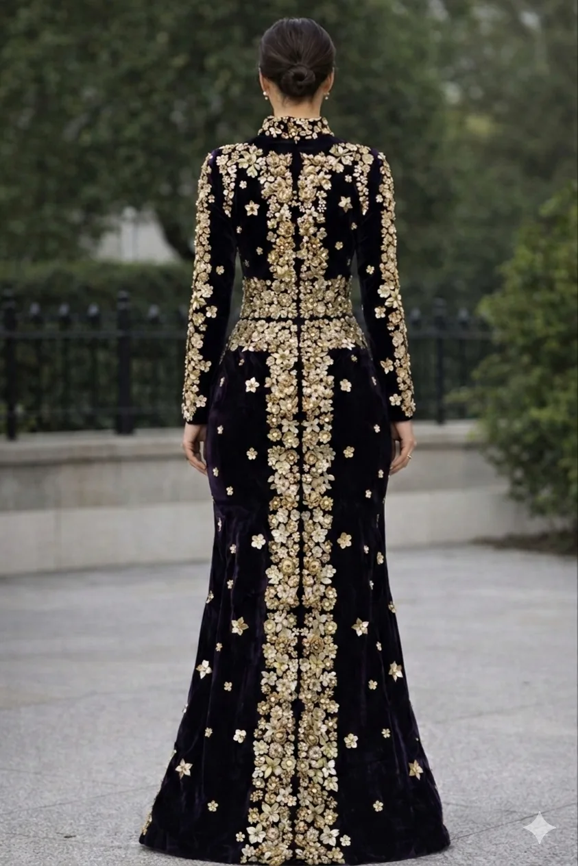 Valentino Inspired Front Open Kaftan