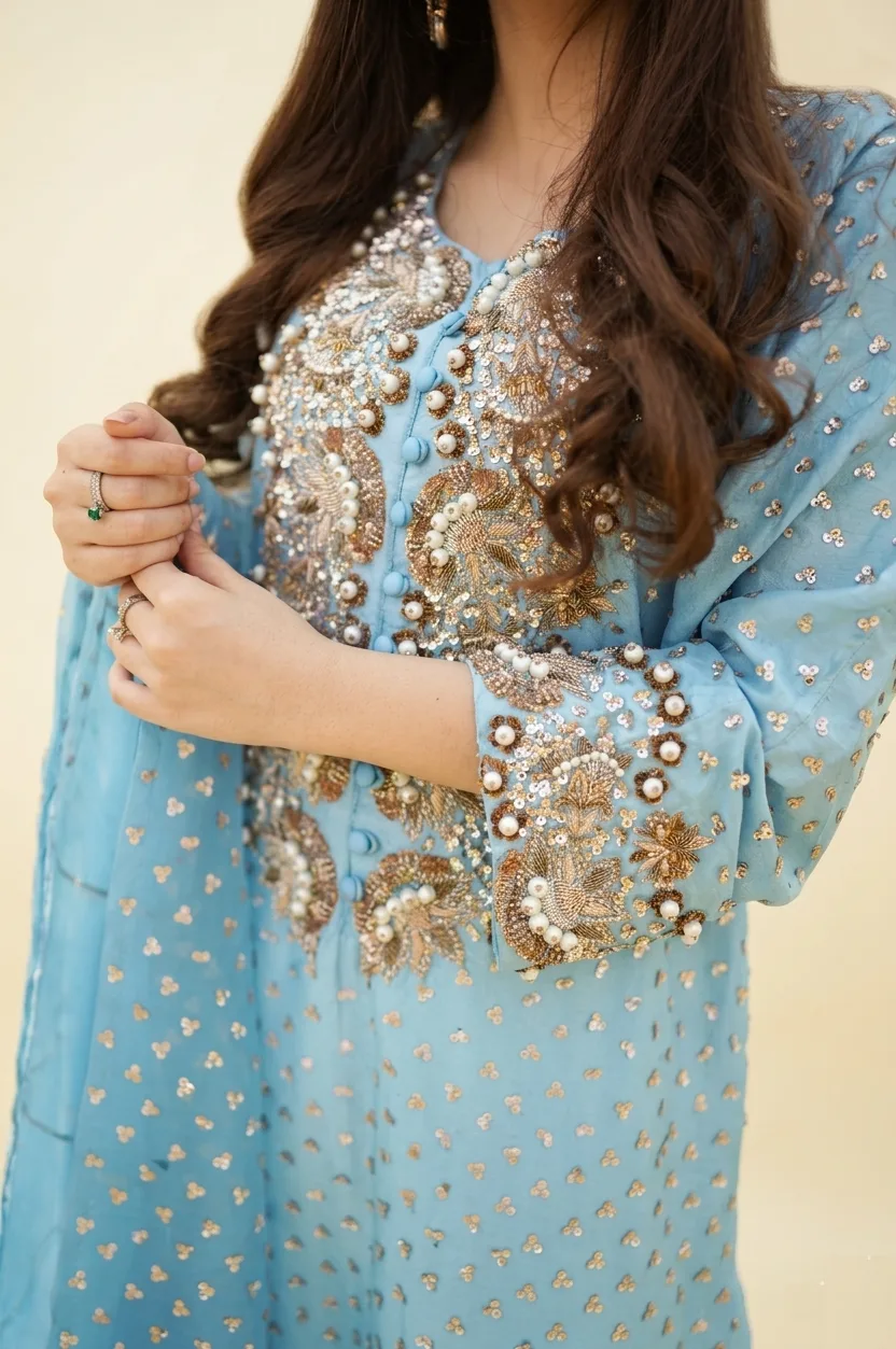 Sky Blue Party Wear TWP24