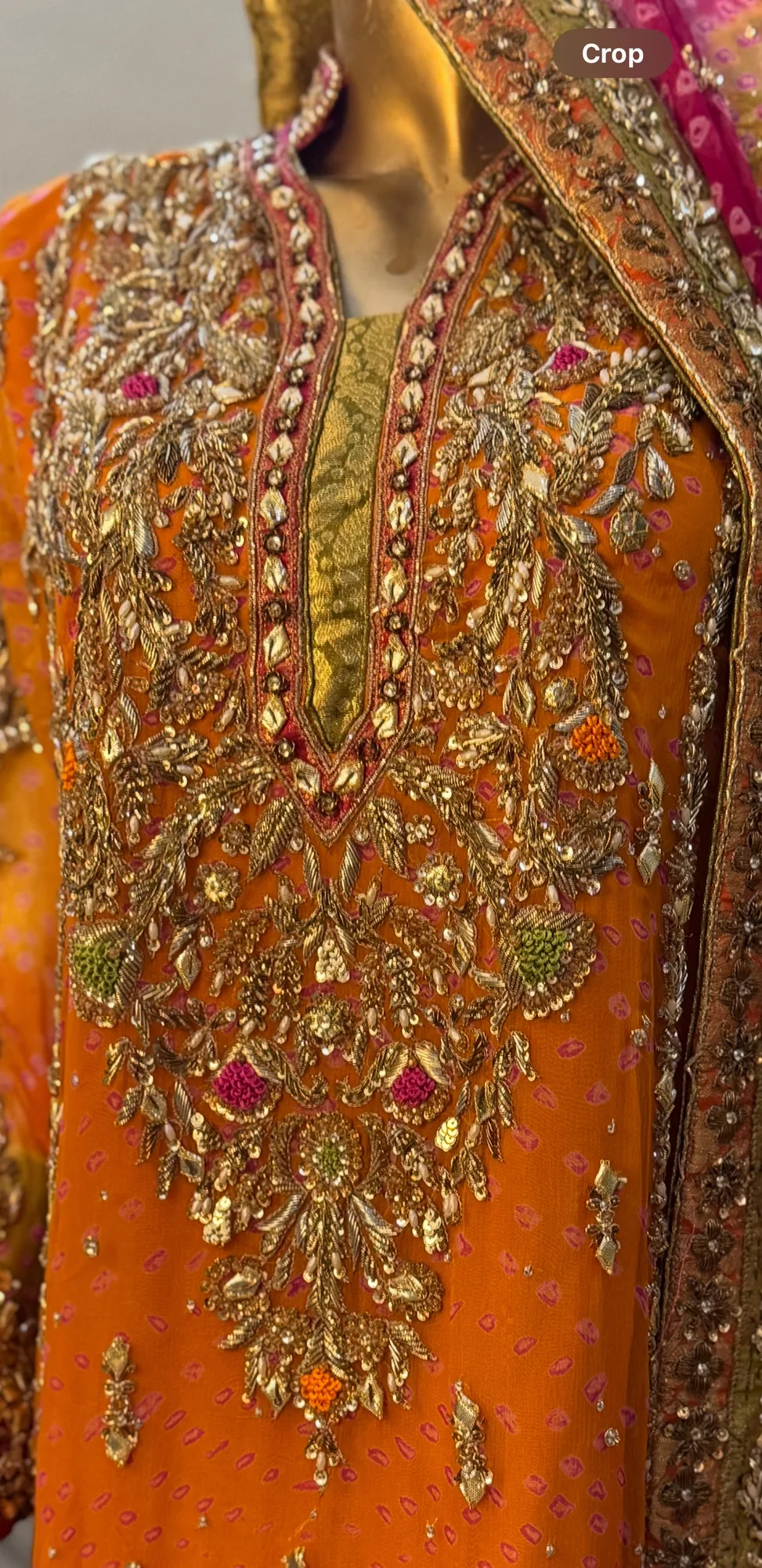 Orange Chunri Dupatta Outfit