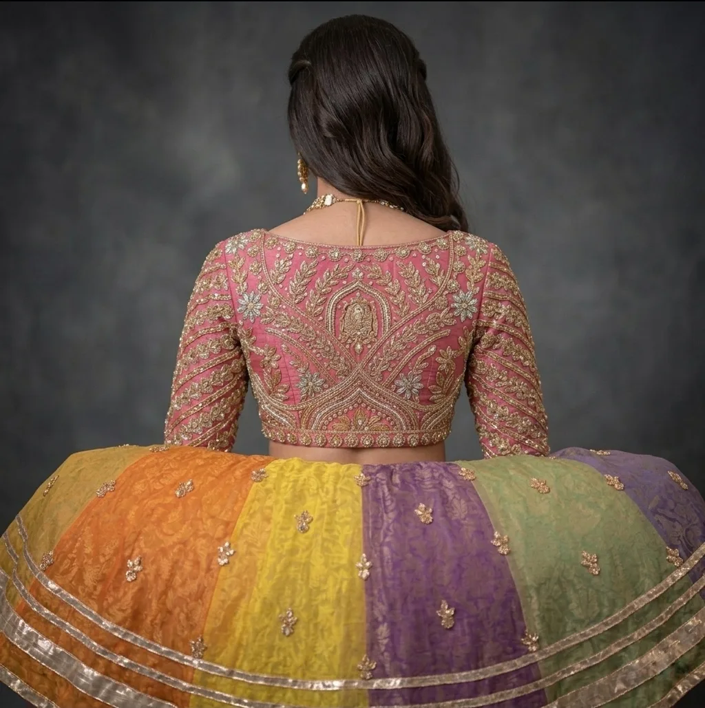 Mukeeh work Lehnga choli the Pastel Eight