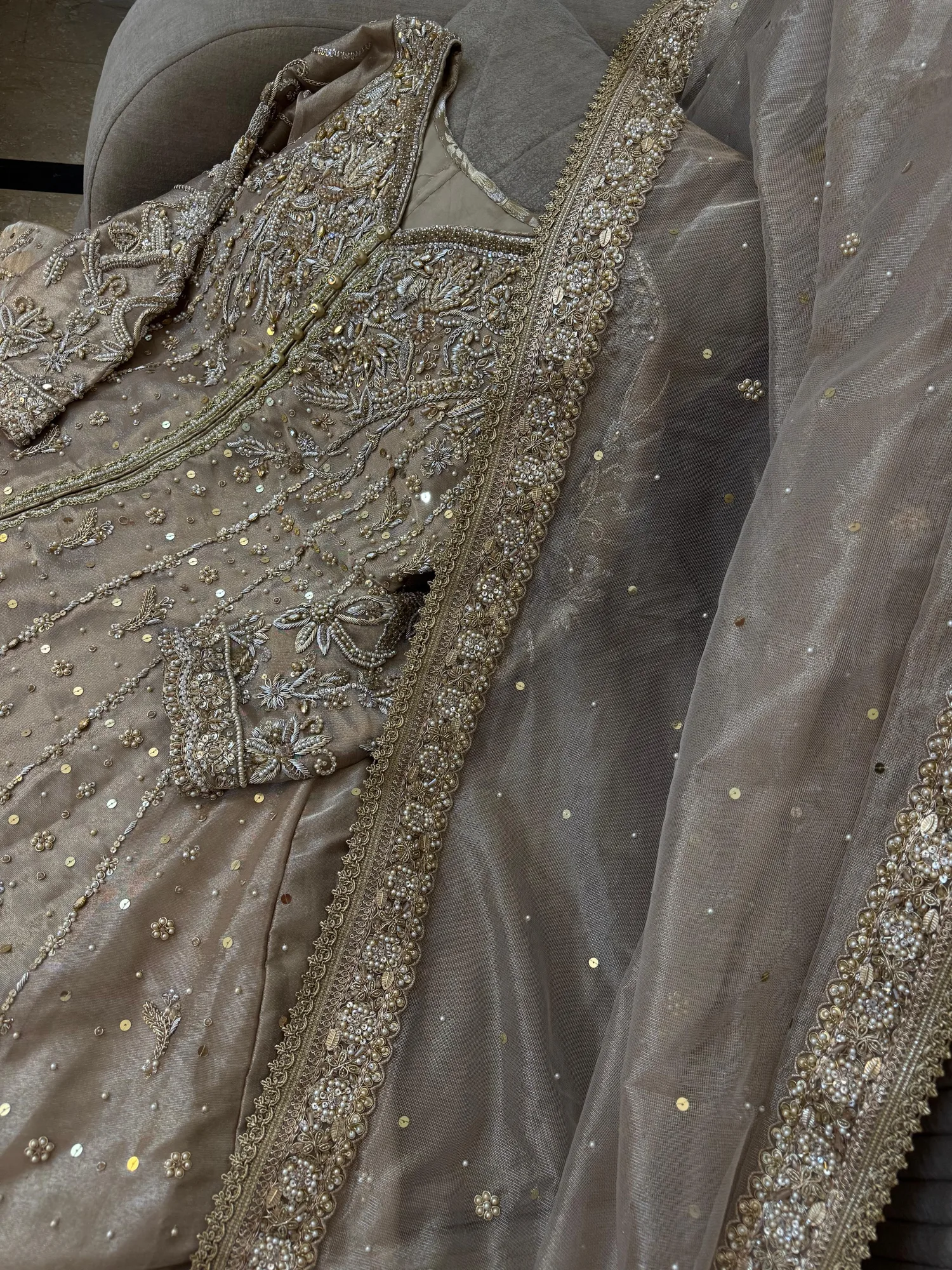 Champagne Anarkali TW0725