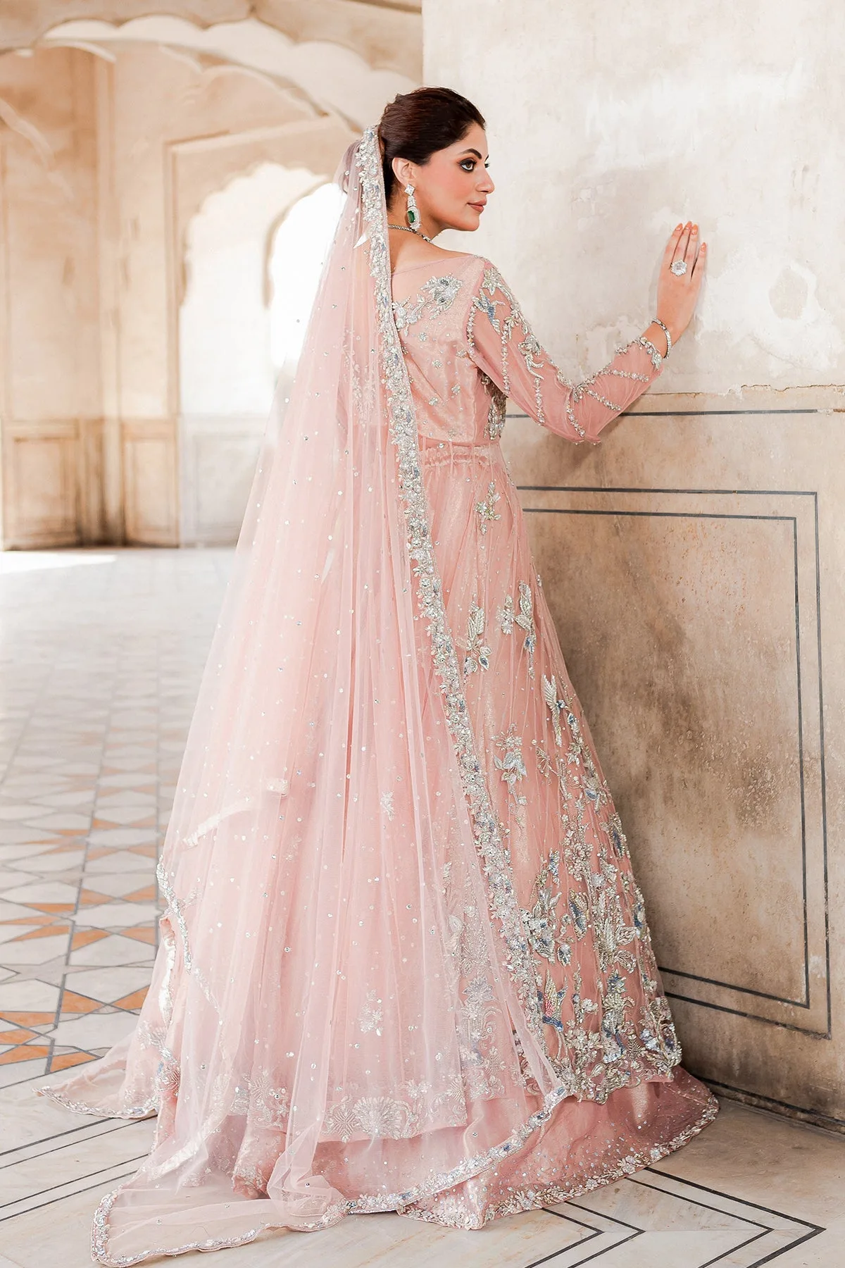 Soft Pink Gown Lehenga 2
