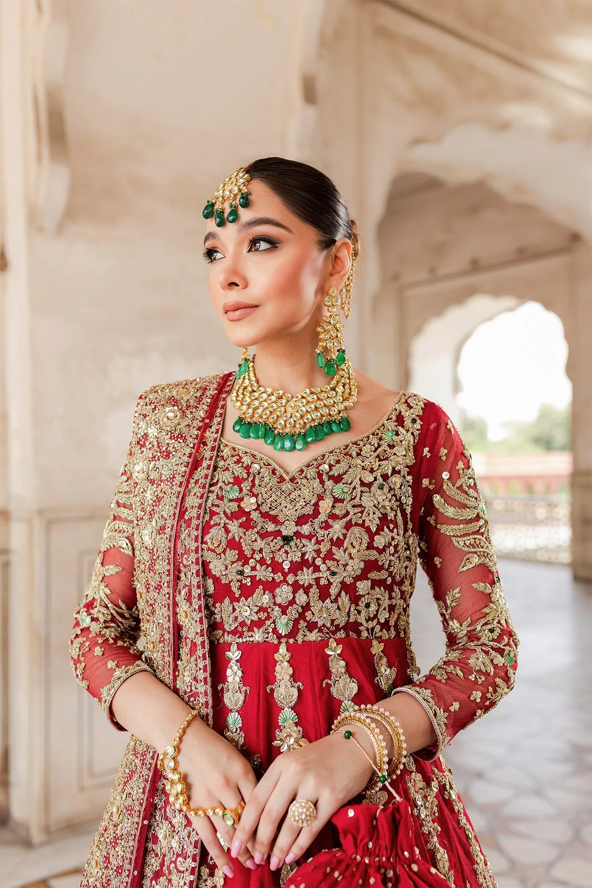 Red Net Gown Lehenga 2