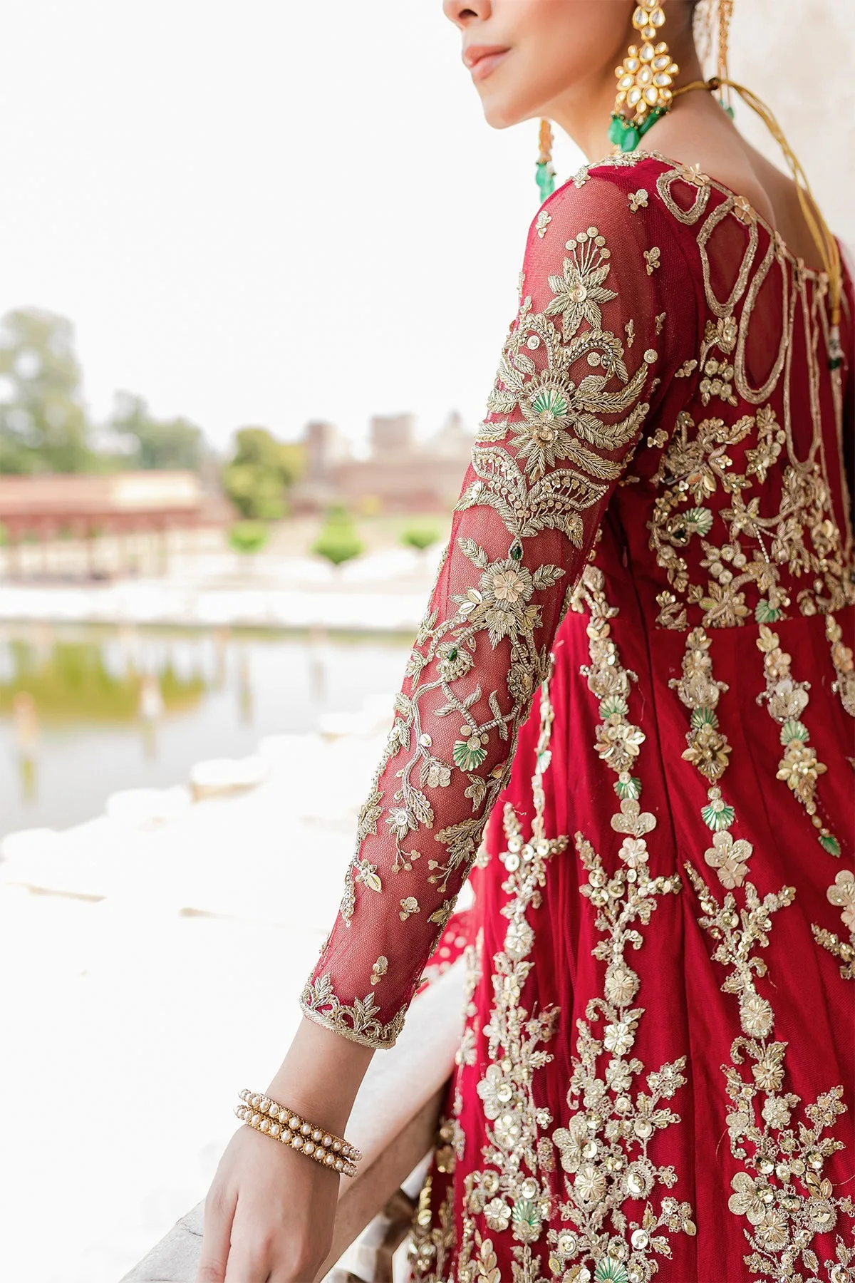 Red Net Gown Lehenga 4