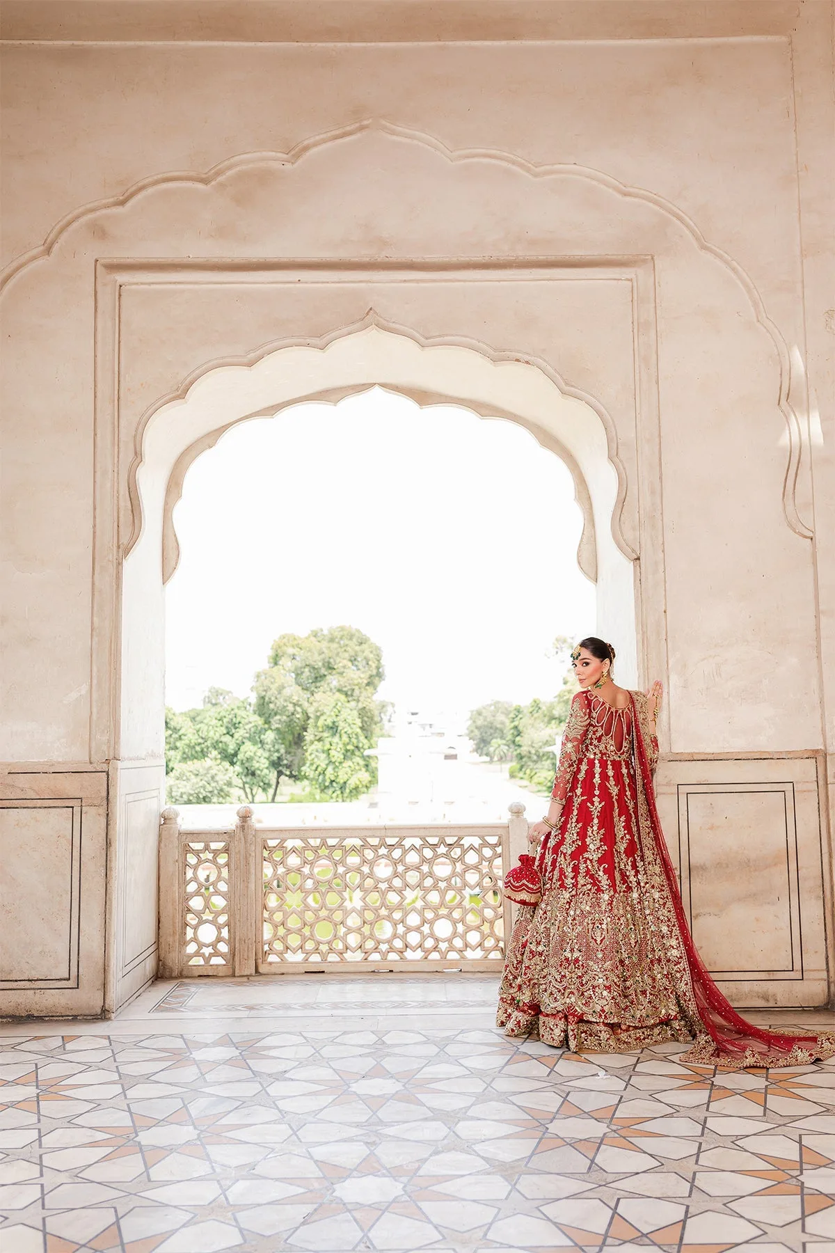 Red Net Gown Lehenga 5