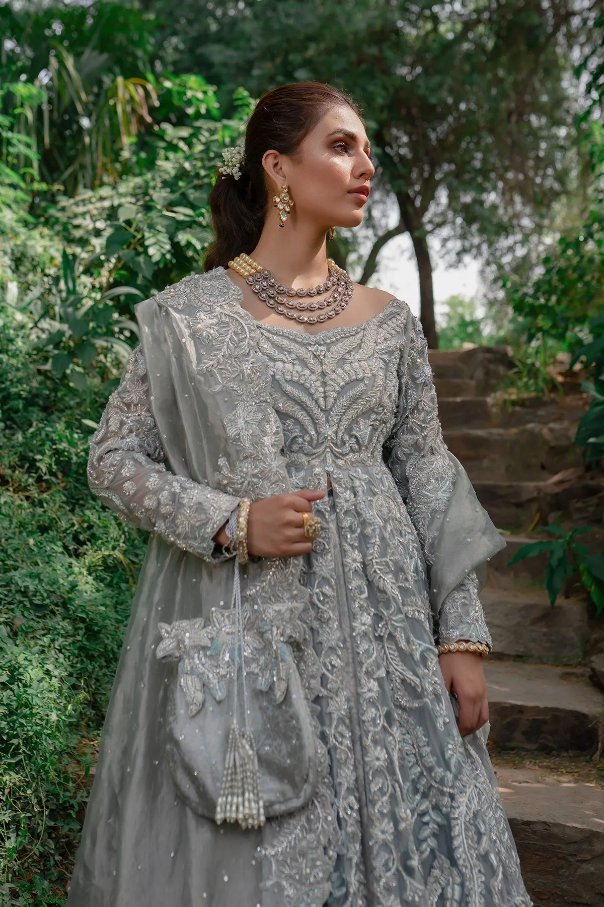 Jamawar Front Open Frock 4