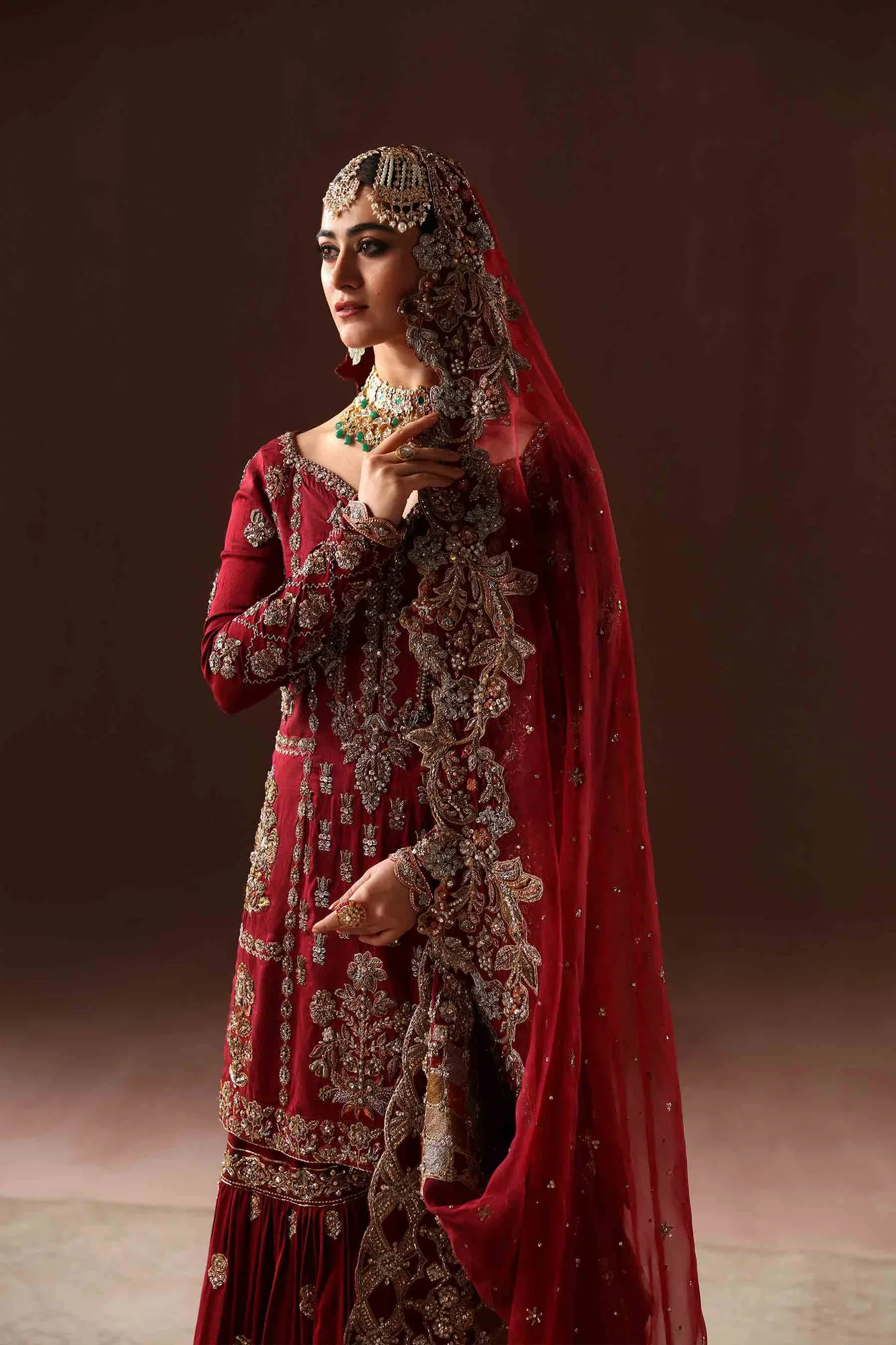 Deep Red Gharara Kameez 3