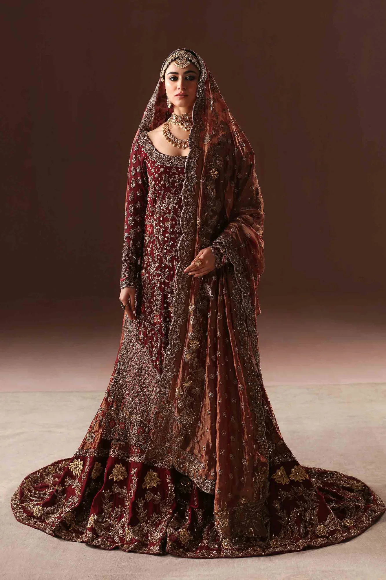 Maroon Gold Farshi Gharara 2