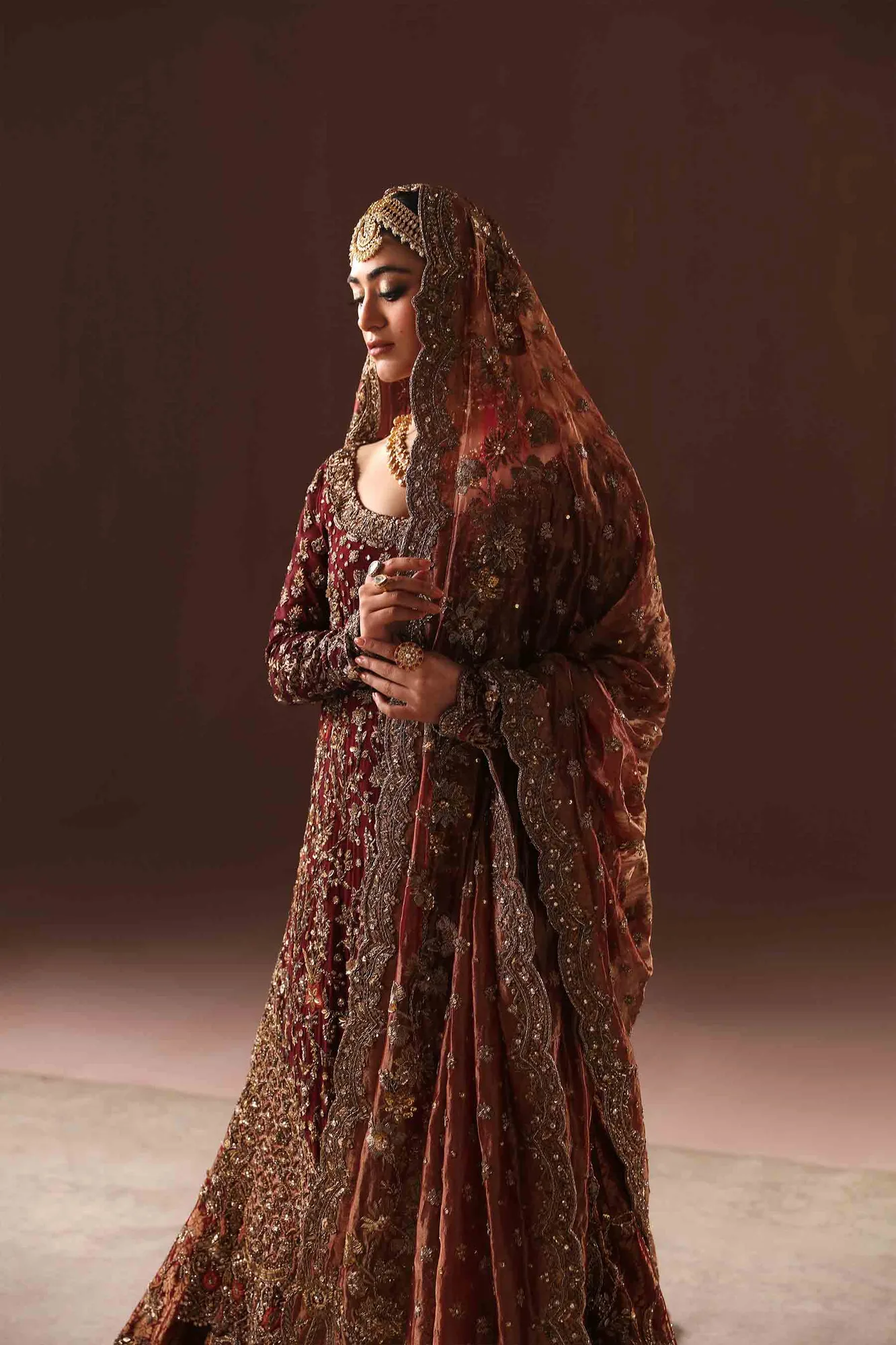 Maroon Gold Farshi Gharara 3