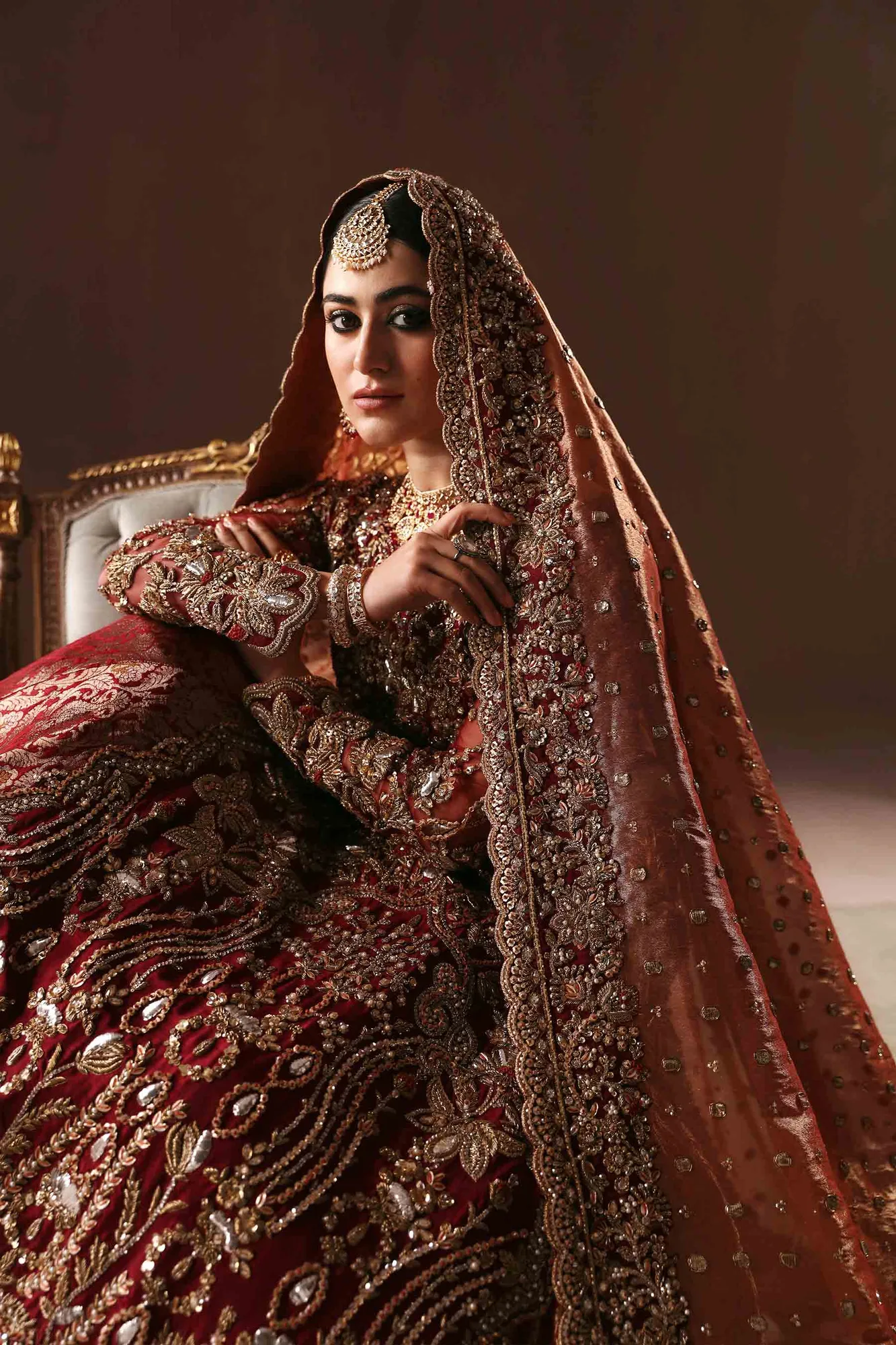 Maroon Gold Farshi Gharara 6