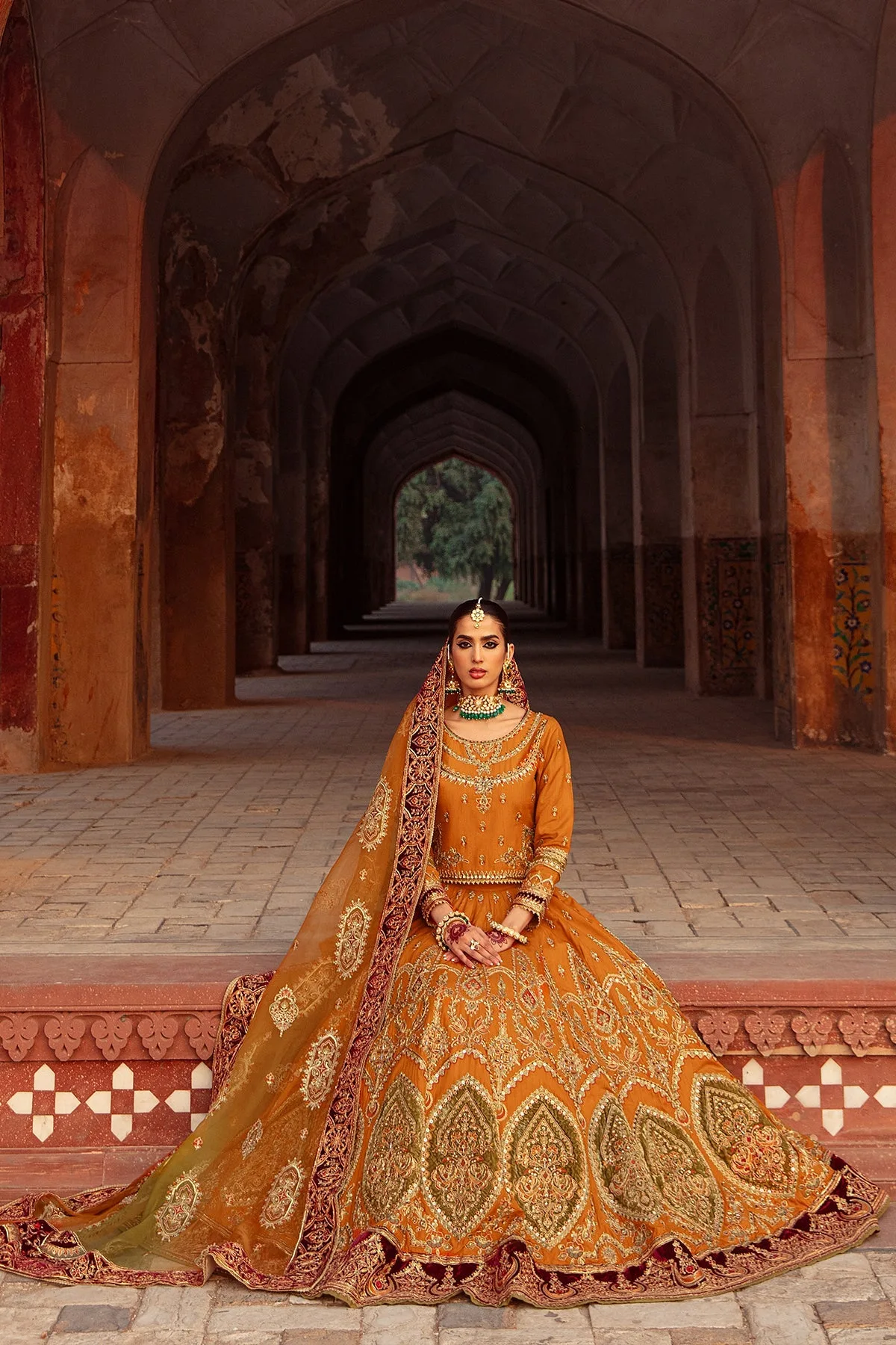 Pakistani Bridal Dress Mustard Choli With Lehenga Bridal Wear 3