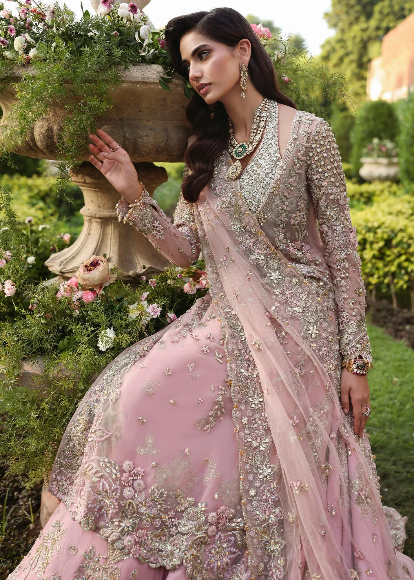 Pakistani Bridal Walima Dress in Lehenga Kameez Style 3
