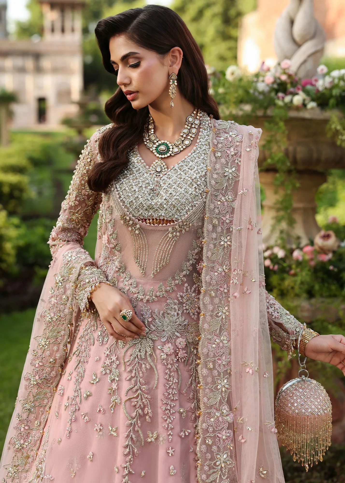Pakistani Bridal Walima Dress in Lehenga Kameez Style 4