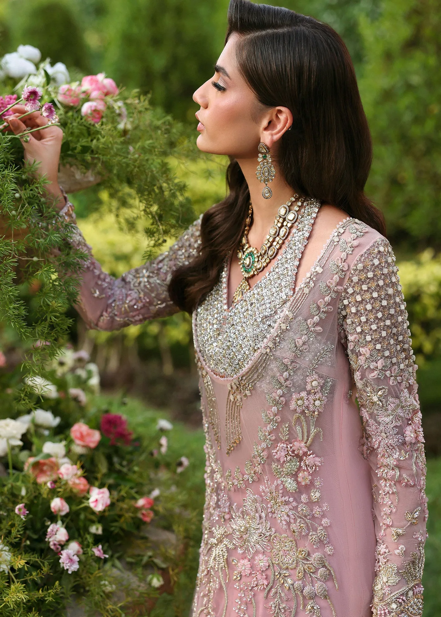 Pakistani Bridal Walima Dress in Lehenga Kameez Style 5