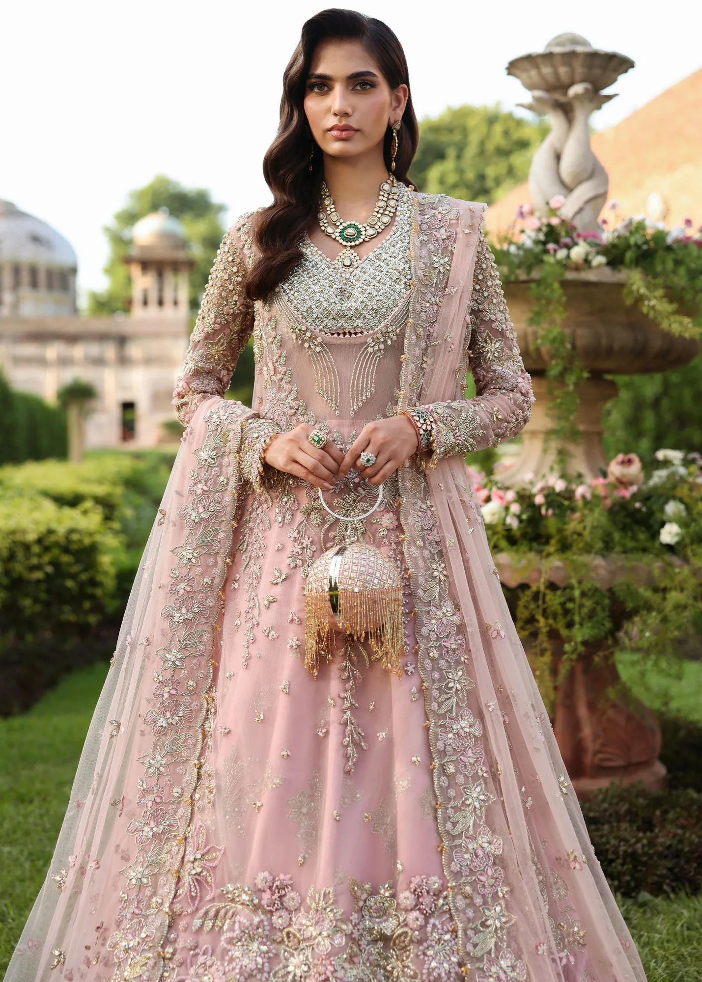 Pakistani Bridal Walima Dress in Lehenga Kameez Style 6