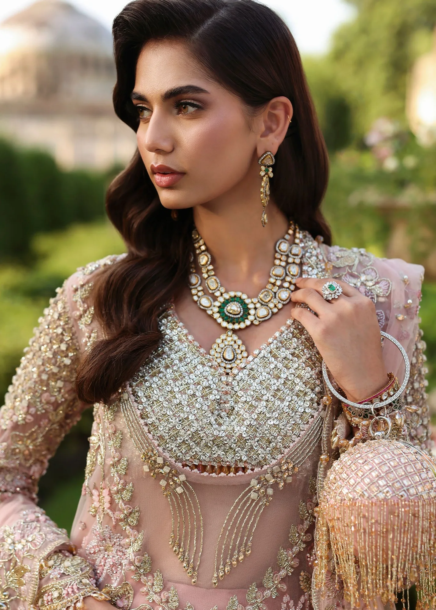 Pakistani Bridal Walima Dress in Lehenga Kameez Style 7