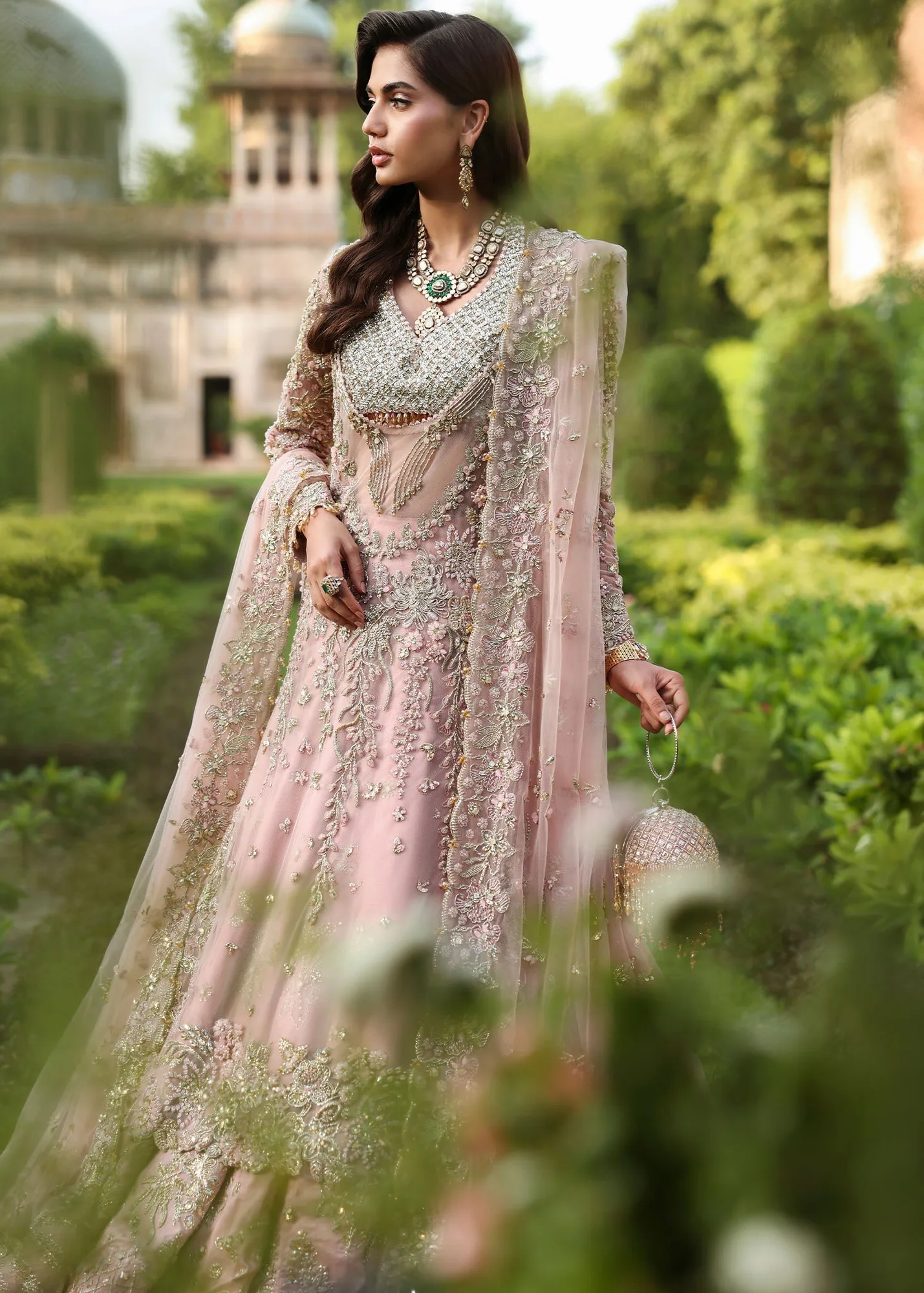 Pakistani Bridal Walima Dress in Lehenga Kameez Style 8