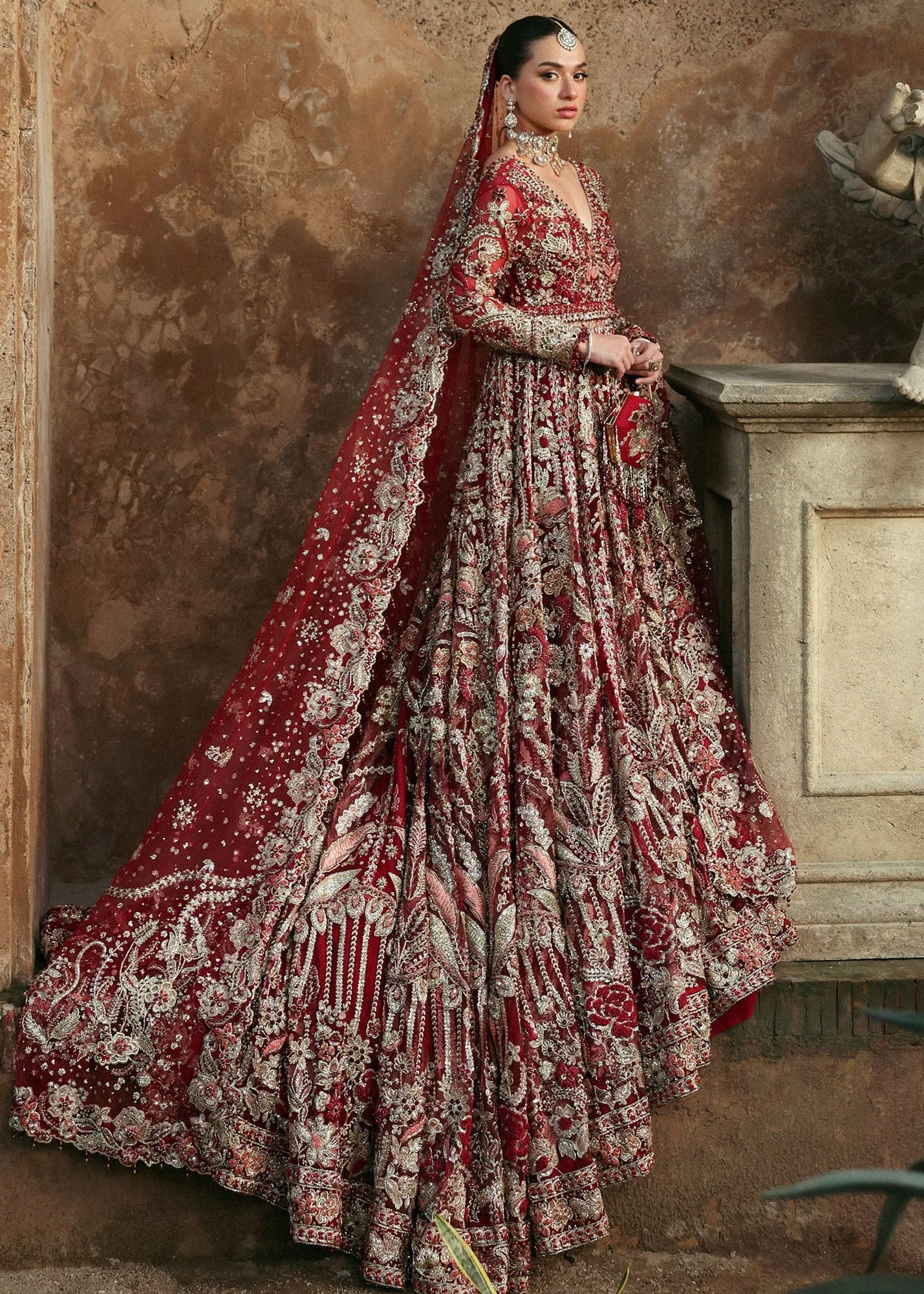 Pakistani Bridal Dress in Wedding Pishwas Lehenga Style 2