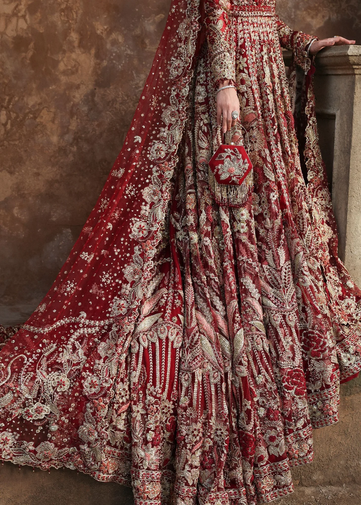 Pakistani Bridal Dress in Wedding Pishwas Lehenga Style 3