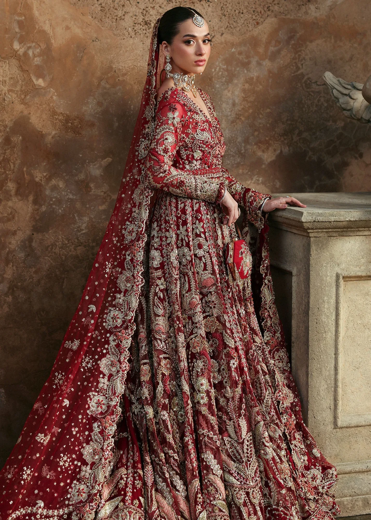 Pakistani Bridal Dress in Wedding Pishwas Lehenga Style 5