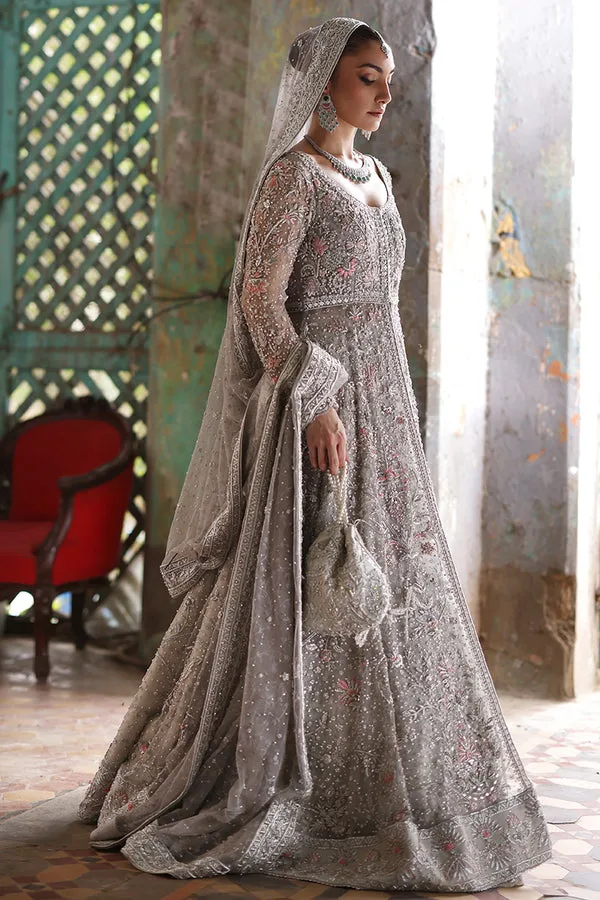 Pakistani Bridal Dress in Grey Pishwas Lehenga Style 5