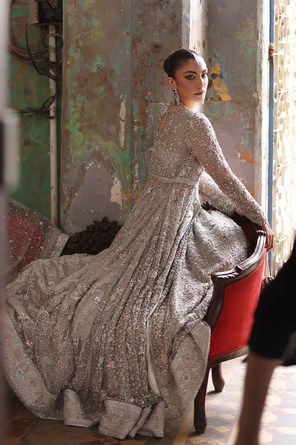 Pakistani Bridal Dress in Grey Pishwas Lehenga Style 6