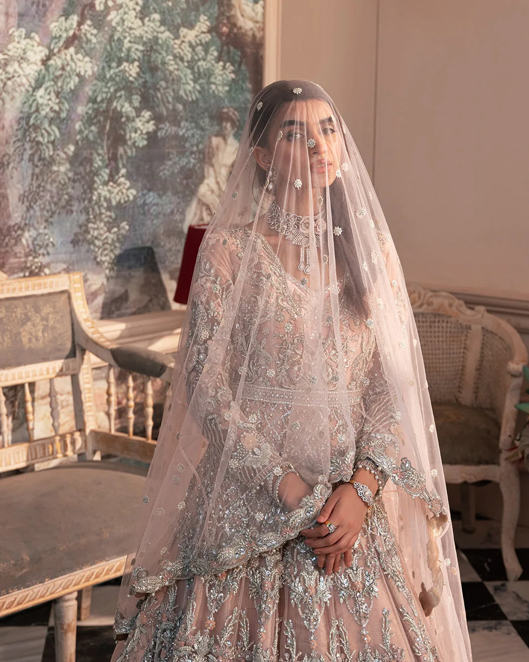 Pakistani Bridal Dress in Pink Pishwas Lehenga Style 2