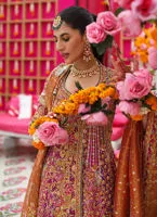 Luxury Pakistani Bridal Anarkali Lehenga in Angarkha Style 2