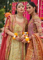 Luxury Pakistani Bridal Anarkali Lehenga in Angarkha Style 3