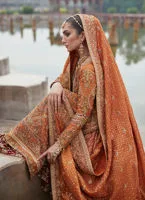 Orange Lehenga Designs Dress for Pakistani Bridal Wear 3