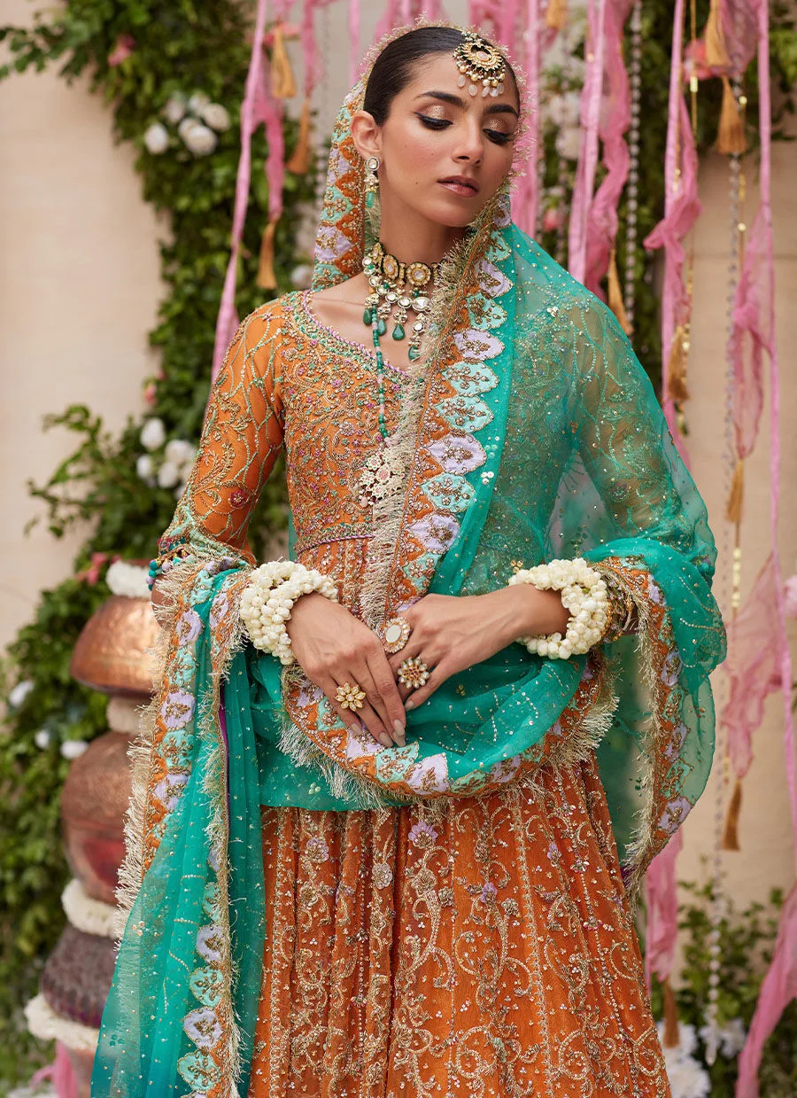 Embroidered Pakistani Bridal Dress Kalidaar Multi Colour Bridal Lehenga 2