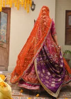 Pakistani Red Color Kalidaar Heavy Embroidered Bridal Lehenga 6