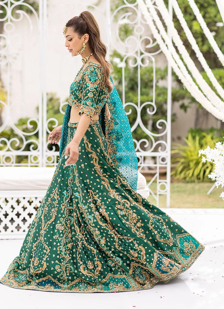 Pakistani Bridal Dresses Color Emerald Pakistani Lehenga Choli 2
