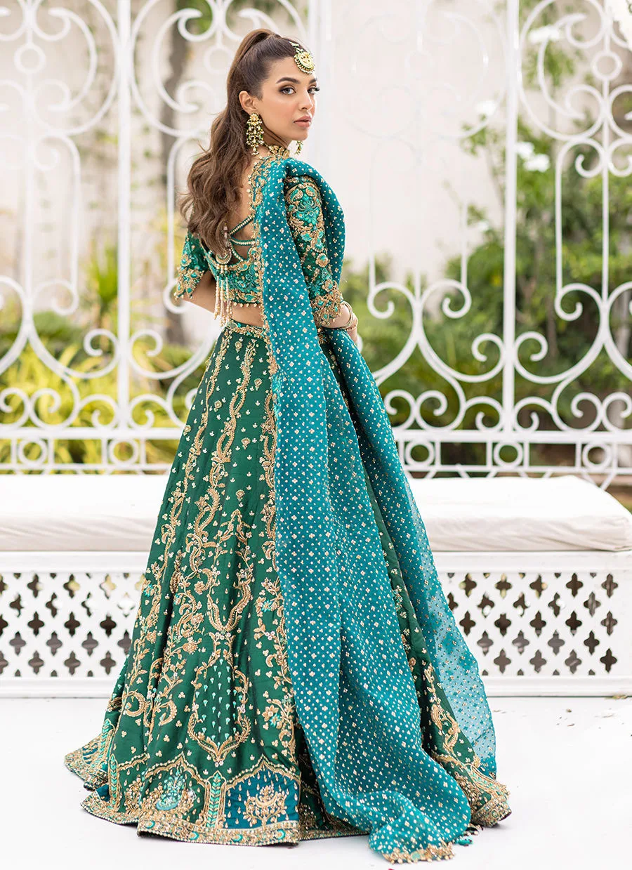 Pakistani Bridal Dresses Color Emerald Pakistani Lehenga Choli 4