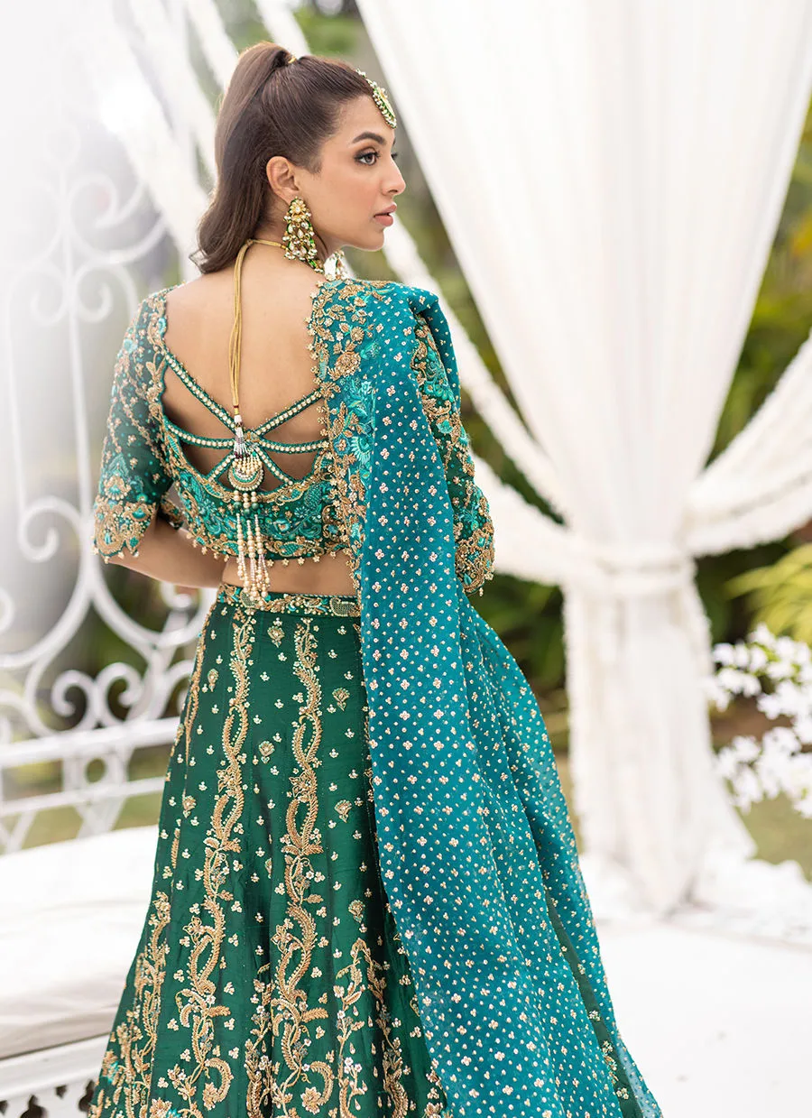 Pakistani Bridal Dresses Color Emerald Pakistani Lehenga Choli 5