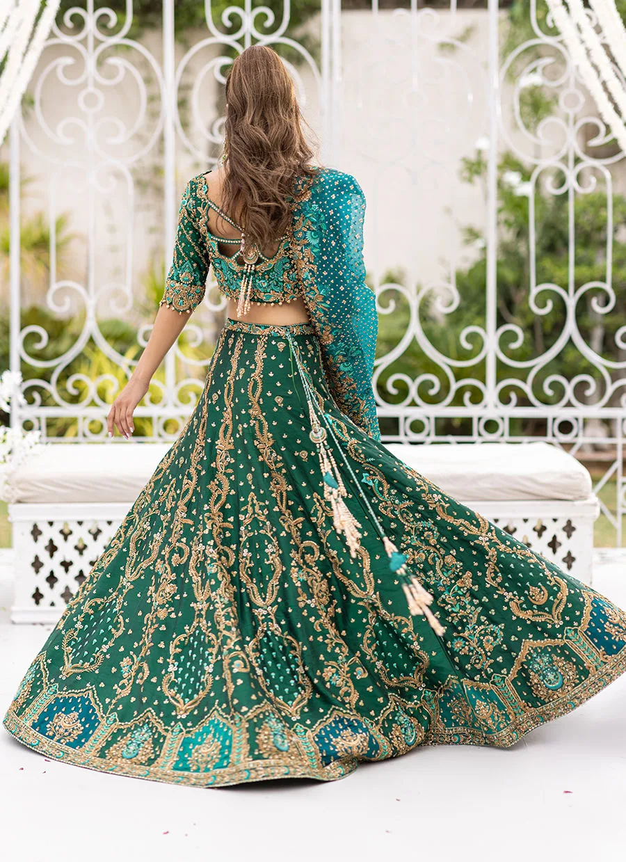 Pakistani Bridal Dresses Color Emerald Pakistani Lehenga Choli 6