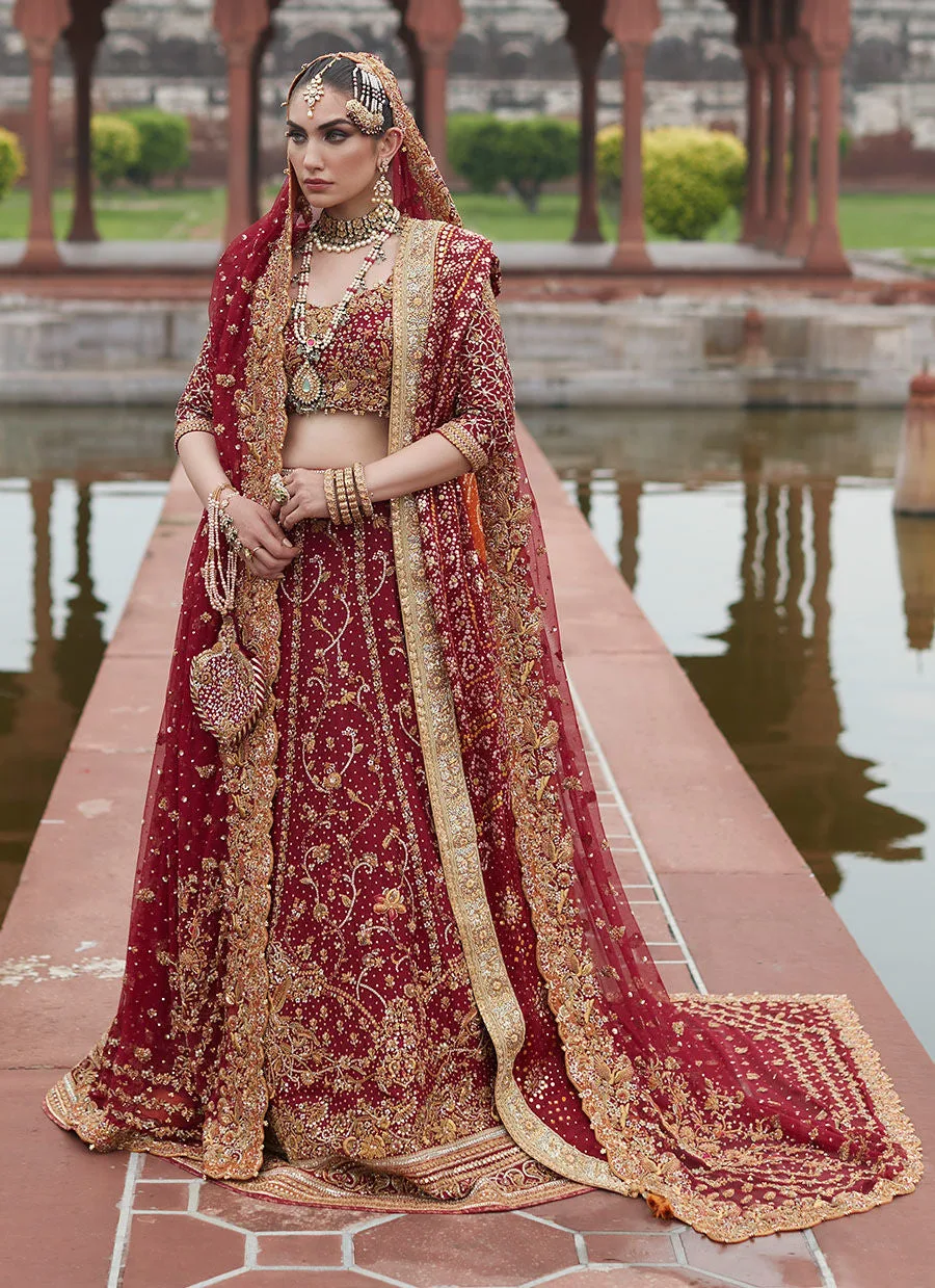 Embellished Red Bridal Lehnga Choli Pakistani Dress 3
