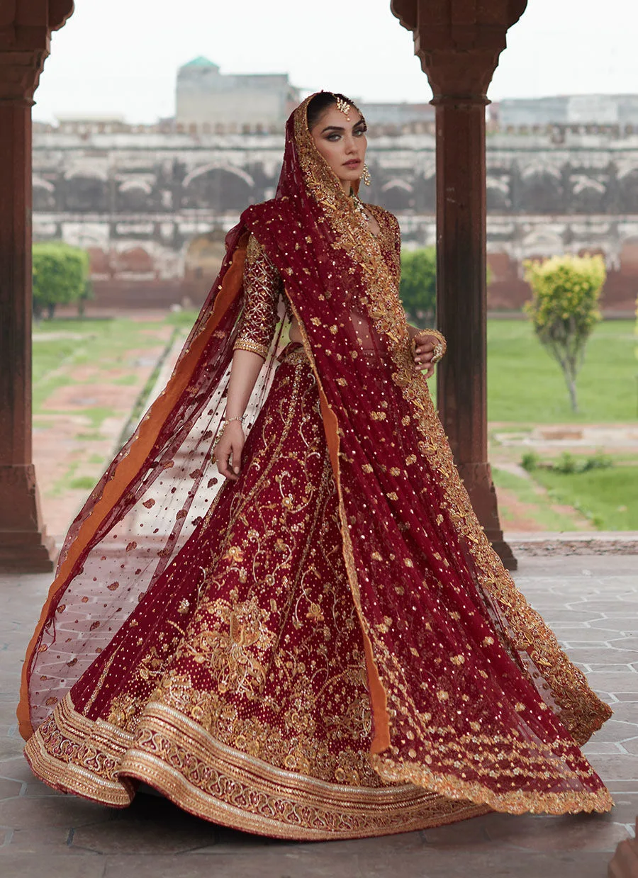 Embellished Red Bridal Lehnga Choli Pakistani Dress 5