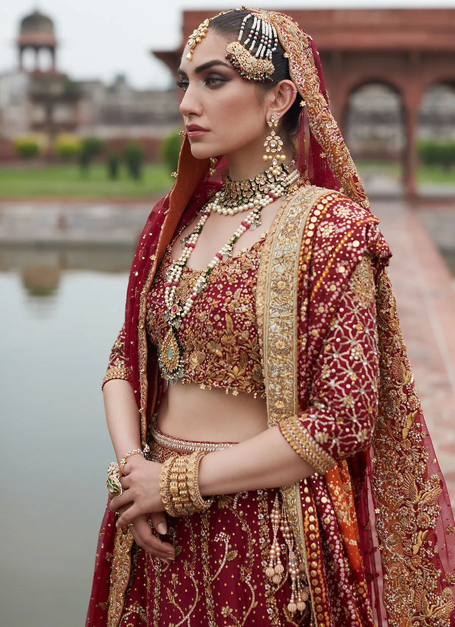 Embellished Red Bridal Lehnga Choli Pakistani Dress 6
