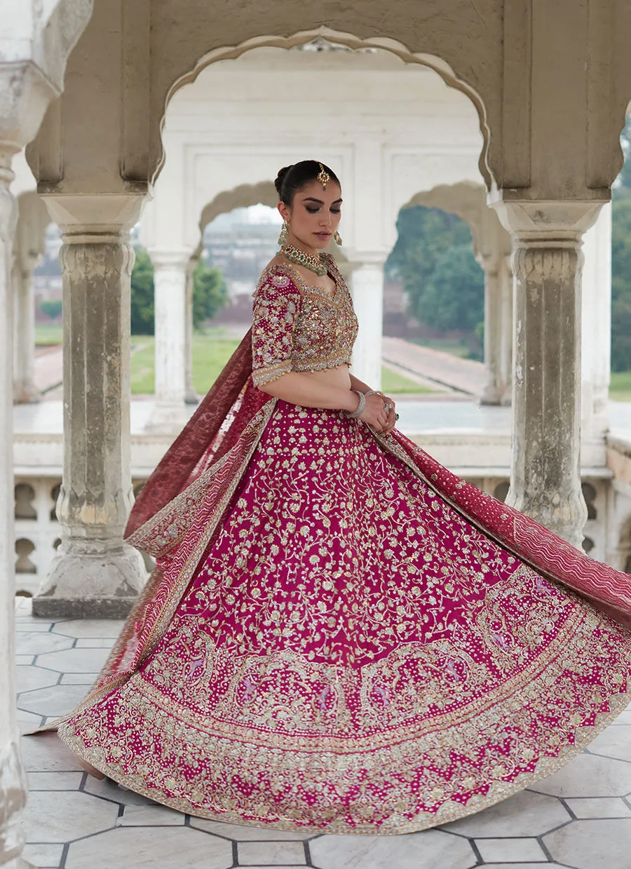 Traditional Pakistani Bridal Dress Pink Lehnga Choli 2