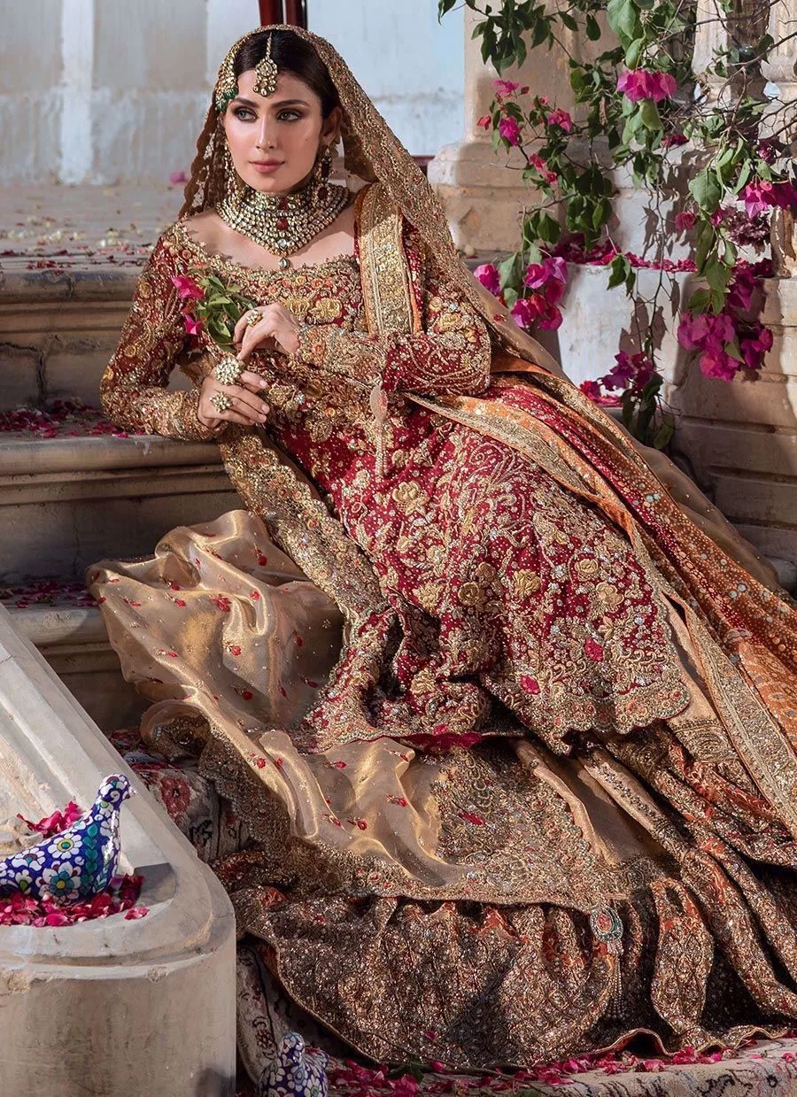 Embroiderd Red Bridal Lehenga Pakistani Bridal Dress 3