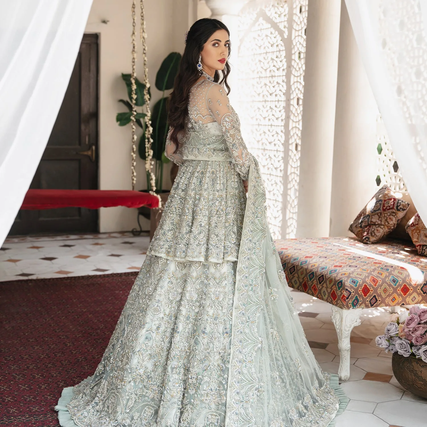 Pakistani Bridal Dress in Lehenga and Peplum Style 2