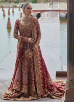 Pakistan Bridal Dress Kalidaar Heavy Embroidered Bridal Lehenga 3