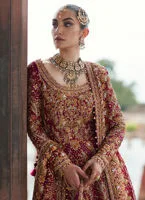 Pakistan Bridal Dress Kalidaar Heavy Embroidered Bridal Lehenga 5