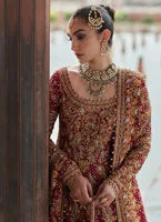 Pakistan Bridal Dress Kalidaar Heavy Embroidered Bridal Lehenga 6