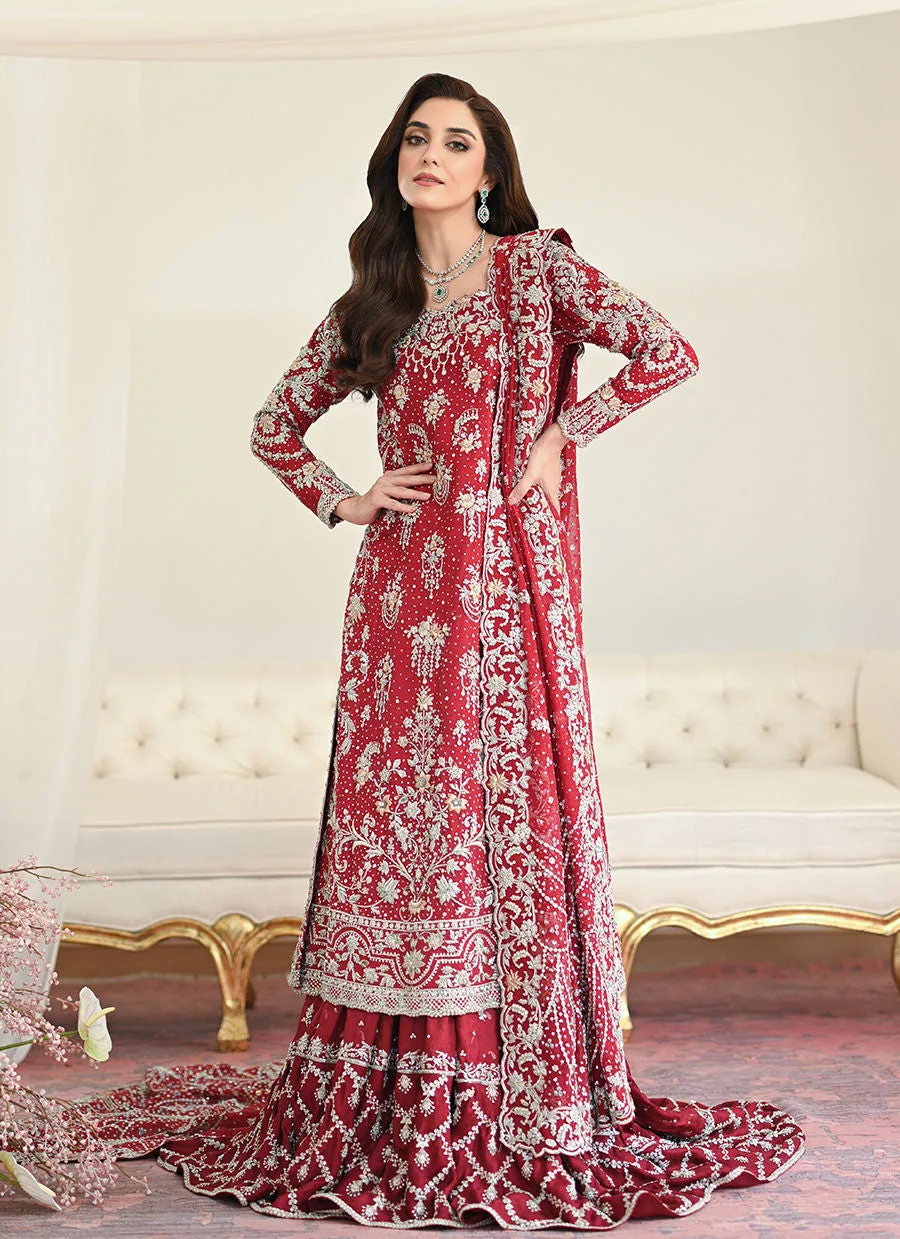 Classic Pakistani Bridal Dress in Farshi Lehenga Style