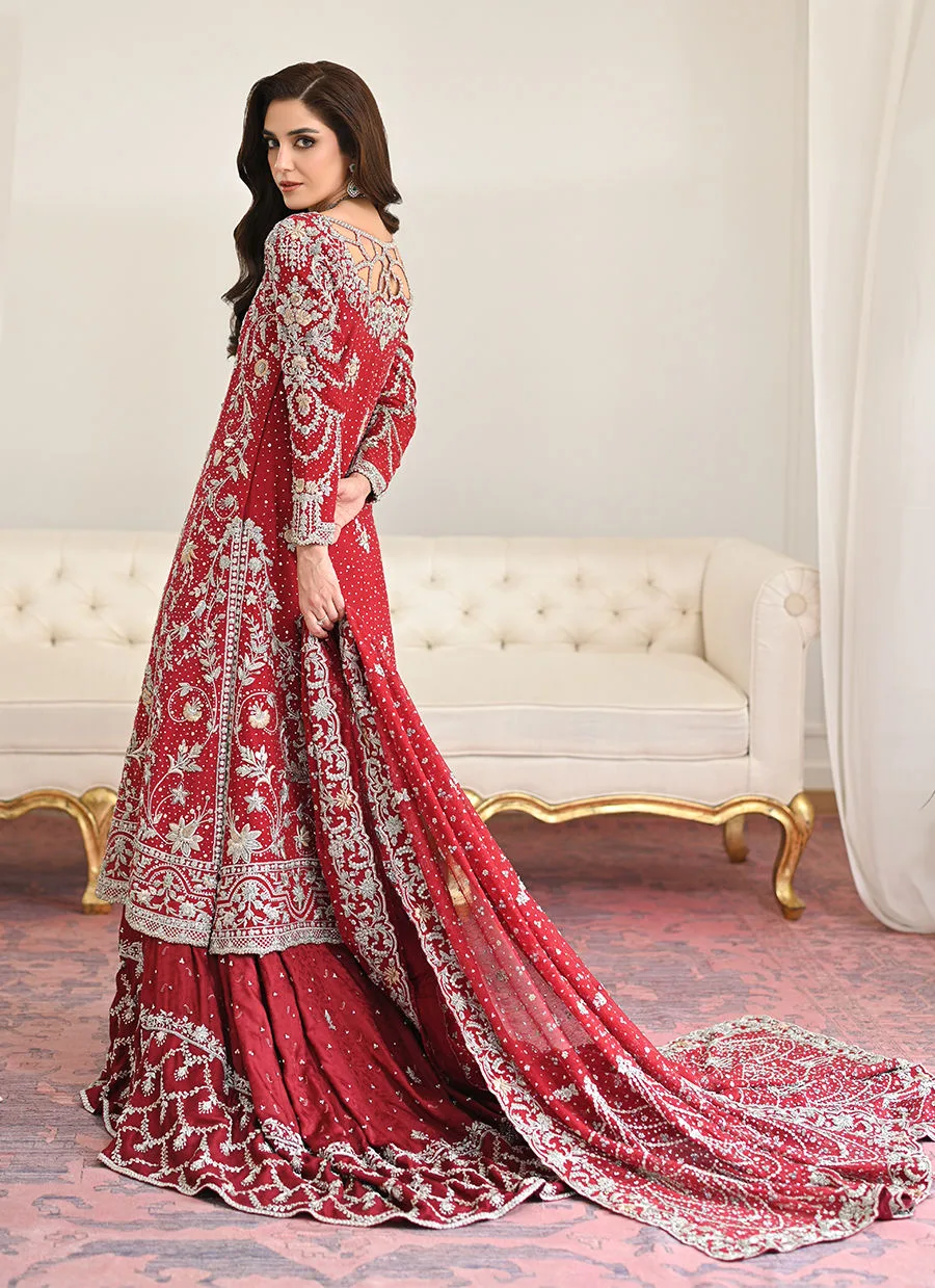 Classic Pakistani Bridal Dress in Farshi Lehenga Style 2