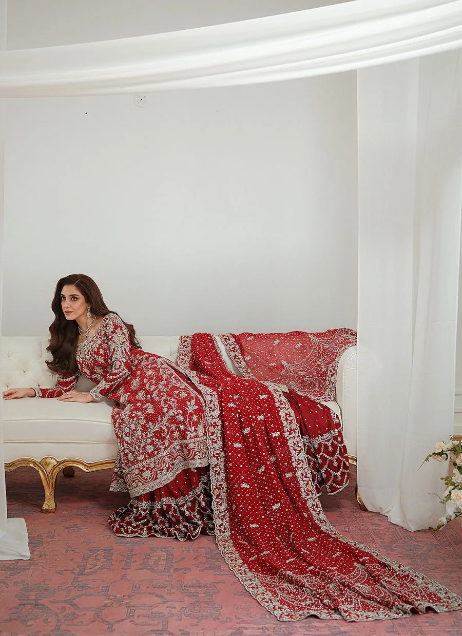Classic Pakistani Bridal Dress in Farshi Lehenga Style 3